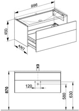 KEUCO Royal Reflex Ausstattungs-Set 34070 – Alu-Einteilung für Waschtischunterbau, aluminium silber-eloxiert