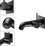 KEUCO IXMO Pure Einhebel-Waschtischmischer Unterputz, eckig, Ausladung 165 mm, schwarz matt
