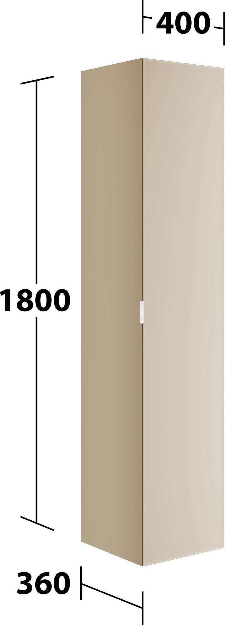 KEUCO Edition 11 Art Hochschrank 400 x 1800 x 360 mm, 1-türig, rechts, mit Steckdose, weiß