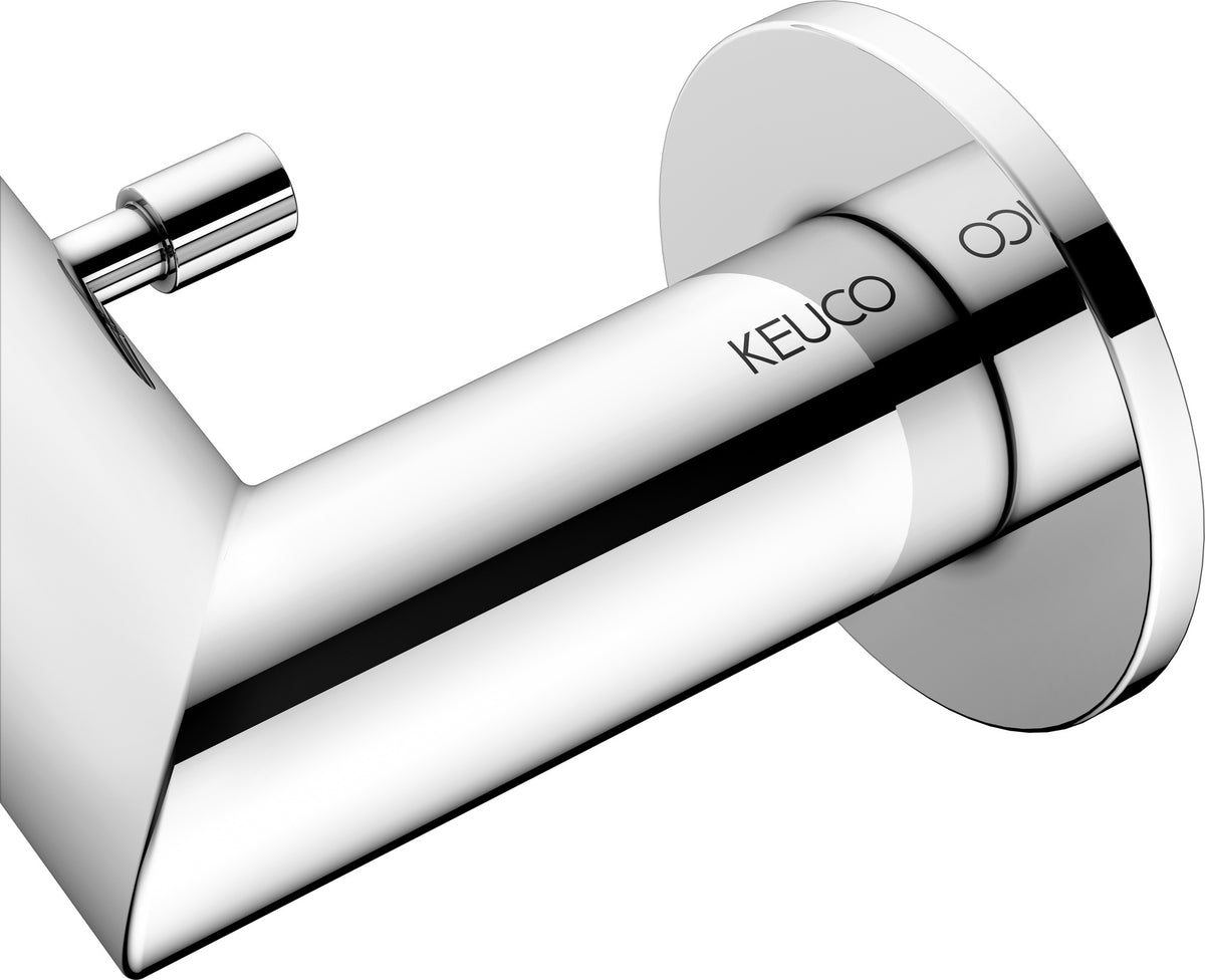 KEUCO REVA Badetuchhalter 600 mm verchromt mit integriertem Haken – Wandmontage