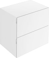 KEUCO Edition 11 Art Sideboard 400 mm mit 2 Auszügen und Beleuchtung – Weiß / Glas Weiß