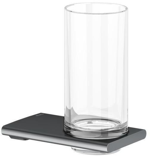 KEUCO Edition 400 Glashalter mit Echtkristall-Glas, verchromt – Wandmontage, softcube Design