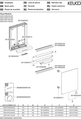 KEUCO Royal Modular 2.0 Spiegelschrank beleuchtet 500 mm Wandeinbau silber-eloxiert