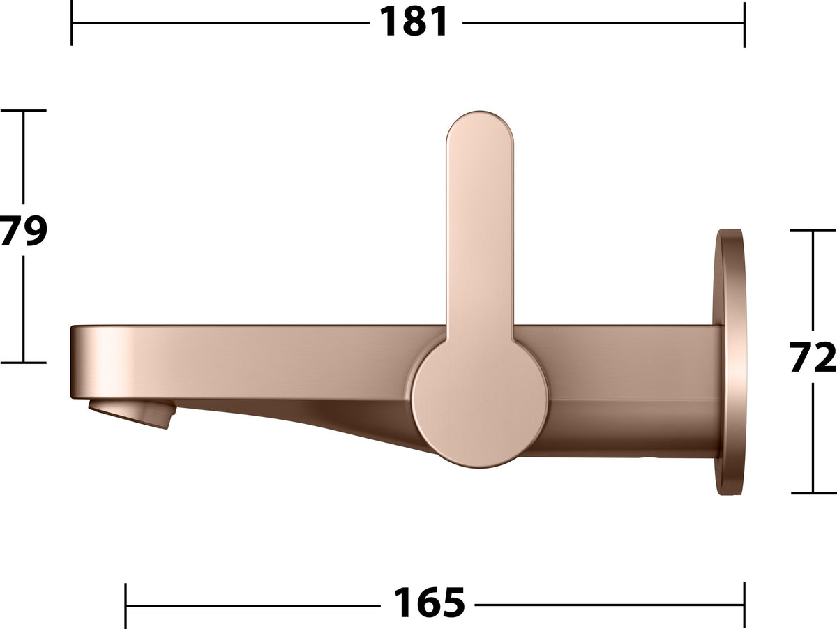 KEUCO IXMO Einhebel-Waschtischmischer Unterputz Wandmontage 187 mm Messing gebürstet