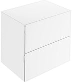 mit 2 Auszügen 32542, 800 x 700 x 490 Glas weiß satiniert