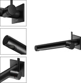 KEUCO IXMO Pure Einhebel-Waschtischmischer Unterputz, eckig, Ausladung 165 mm, schwarz matt