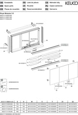 KEUCO Royal Modular 2.0 Spiegelschrank 900 mm, 3 Türen, LED Ober- und Unterbeleuchtung, silber-eloxiert