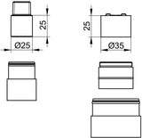 KEUCO Verlängerungs-Set 25 mm für Grundkörper 59916 – Armaturenzubehör EDITION 400