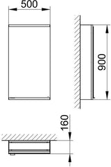 KEUCO Royal Modular 2.0 Spiegelschrank 500 mm, unbeleuchtet, silber-eloxiert, 1 Steckdose