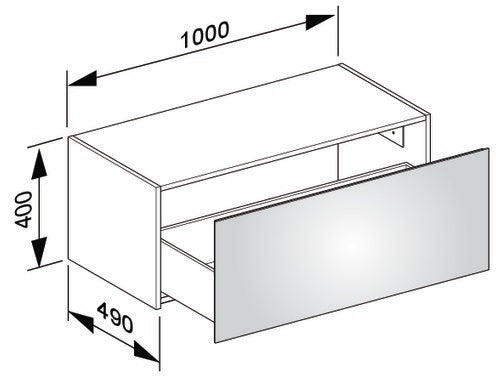 KEUCO X-Line Sideboard 1000 mm anthrazit mit Glasfront und Auszug