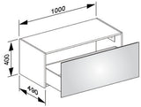 KEUCO X-Line Sideboard 1000 mm anthrazit mit Glasfront und Auszug
