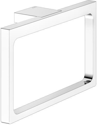 KEUCO Handtuchring Edition 11 11121, verchromt – Eckiges Design, starr, Wandmontage