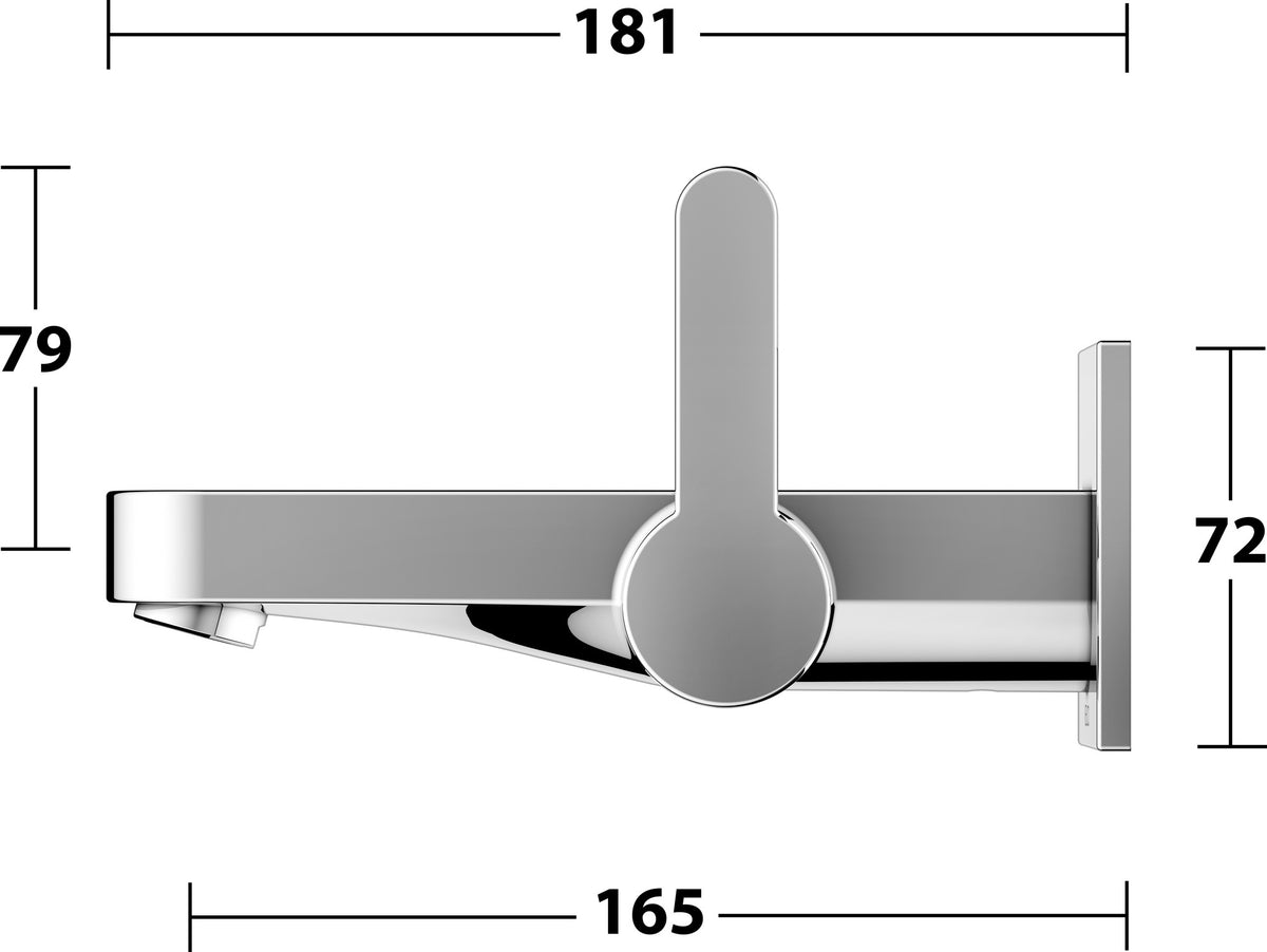 KEUCO IXMO Einhebel-Waschtischmischer Unterputz eckig Ausladung 165 mm verchromt