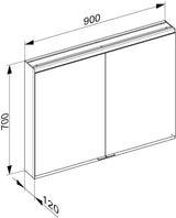 KEUCO Royal Modular 2.0 Spiegelschrank, unbeleuchtet, 600x700x120 mm, silber-eloxiert, 2 Türen, Steckdose & USB