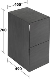 KEUCO Edition 11 Art Sideboard 400 mm mit 2 Auszügen und Beleuchtung – Weiß / Glas Weiß