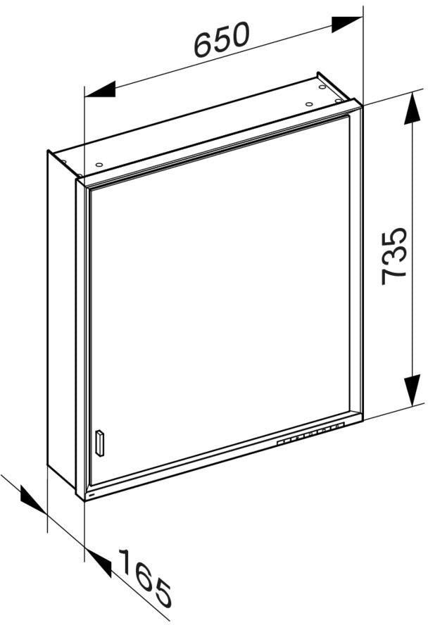 KEUCO Royal Lumos Spiegelschrank 650 mm, rechts, silber-eloxiert, LED-Beleuchtung