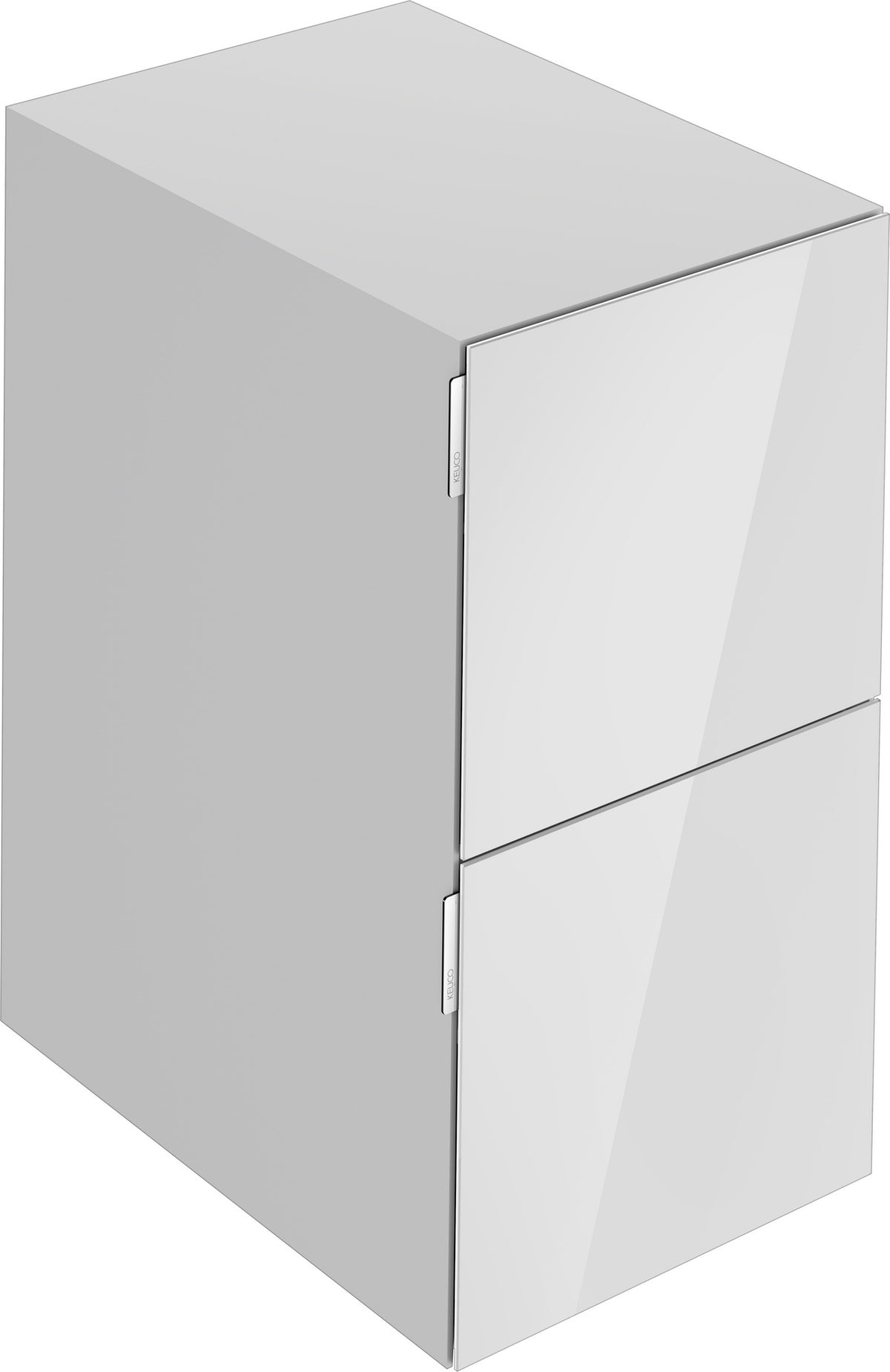 KEUCO Edition 11 Art Sideboard 400 mm mit 2 Auszügen und Beleuchtung – Weiß / Glas Weiß