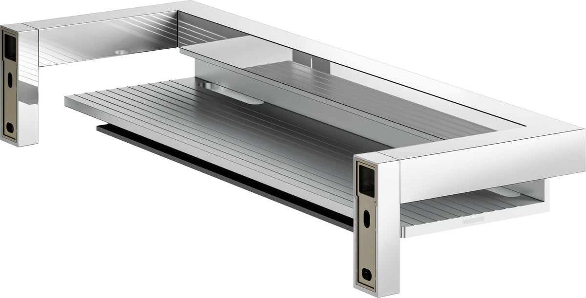 KEUCO Duschablage Edition 90 Square mit Glasabzieher, verchromt/Aluminium, 360 mm