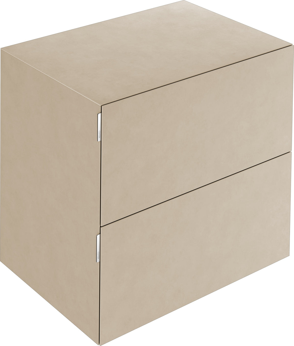 KEUCO Edition 11 Art Sideboard 400 mm mit 2 Auszügen und Beleuchtung – Weiß / Glas Weiß