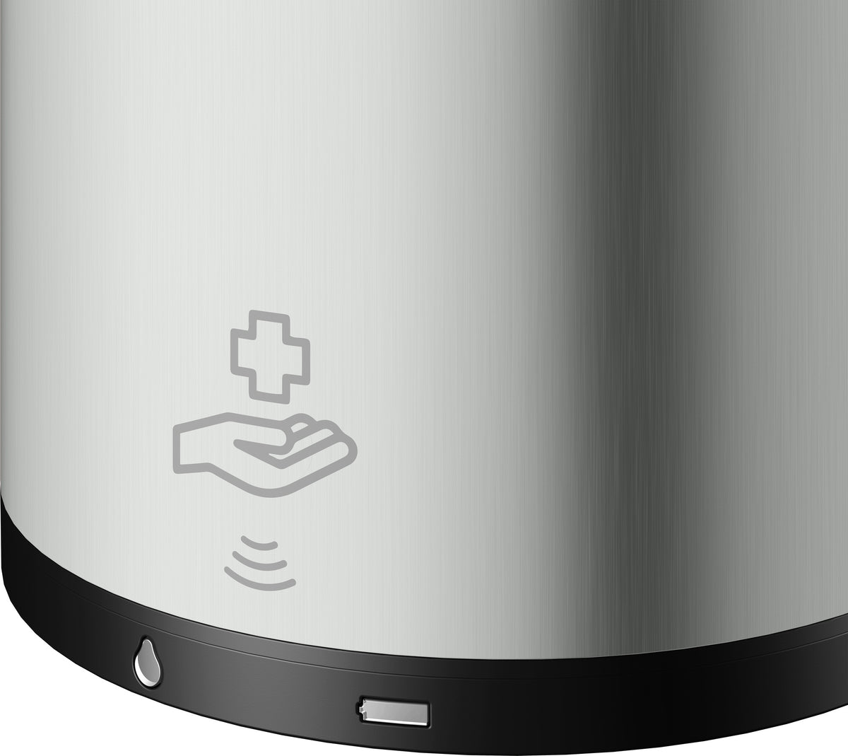 KEUCO PLAN Sensor-Desinfektionsmittelspender – Elektronischer Wandspender Edelstahl-finish/Schwarz