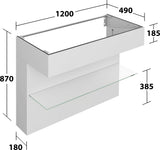 KEUCO Edition 11 Art Waschtischunterbau 800 mm mit Glasablage und Beleuchtung in Weiß