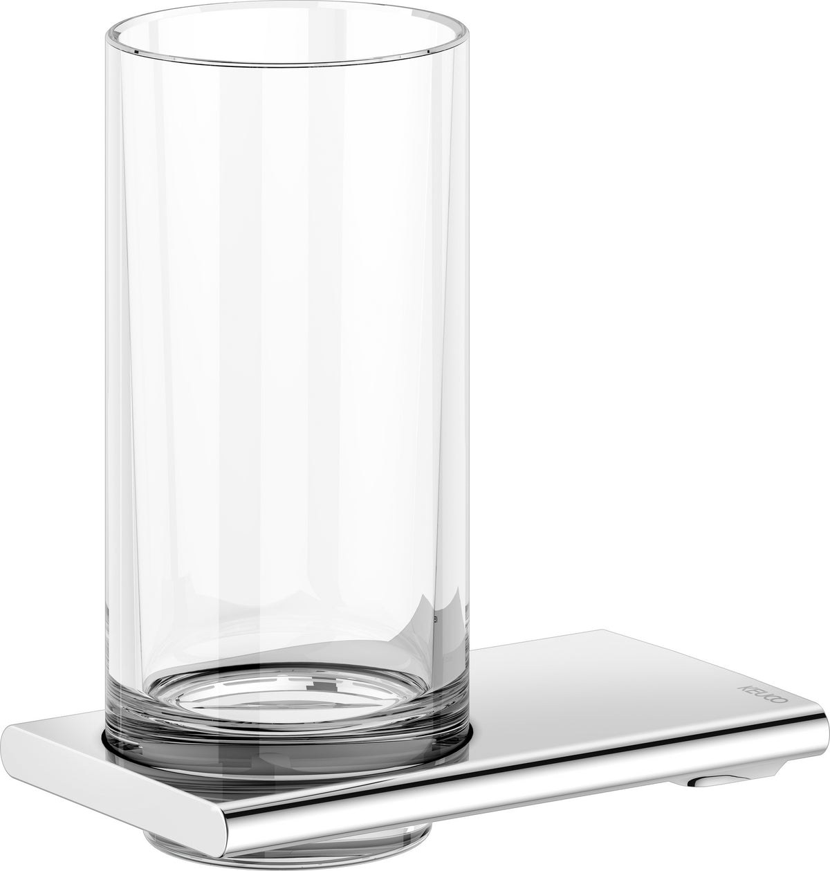 KEUCO Edition 400 Glashalter mit Echtkristall-Glas, verchromt – Wandmontage, softcube Design