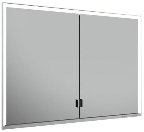 KEUCO Royal Lumos Spiegelschrank 1000 mm, Wandeinbau, silber-eloxiert, mit Beleuchtung und Ablagefach