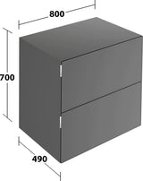 KEUCO Edition 11 Art Sideboard 400 mm mit 2 Auszügen und Beleuchtung – Weiß / Glas Weiß