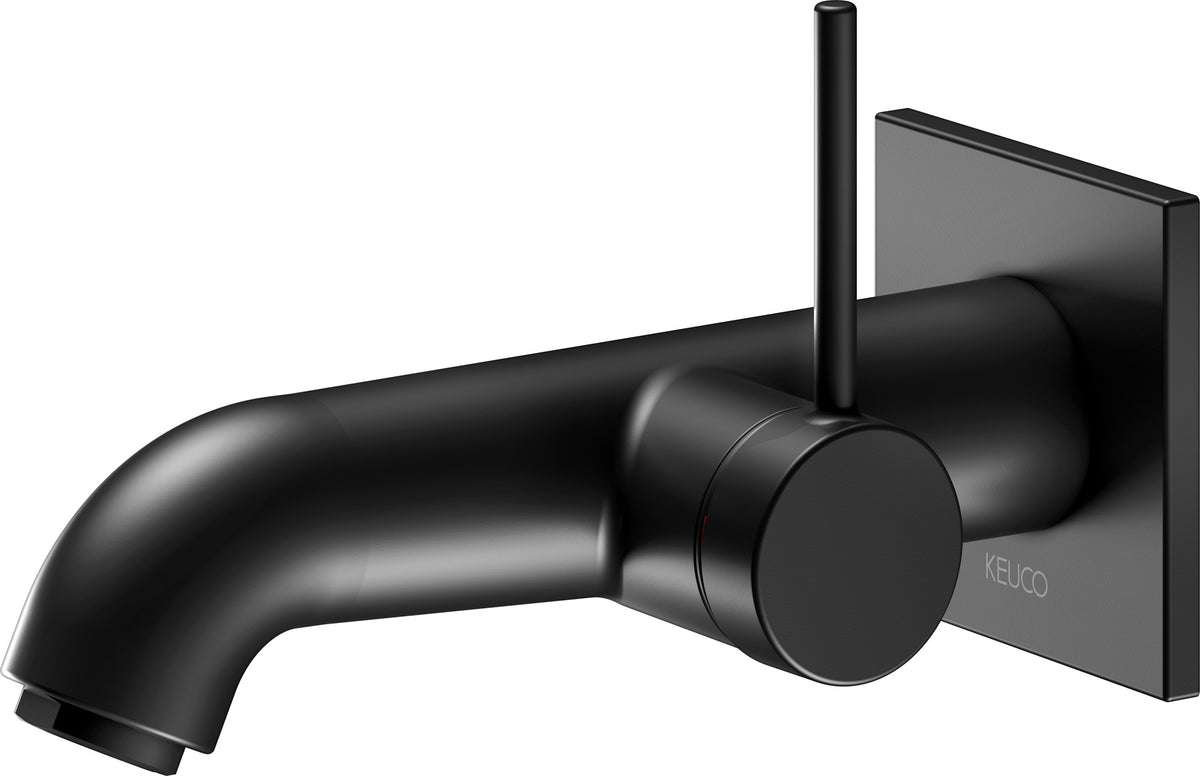 KEUCO IXMO Pure Einhebel-Waschtischmischer Unterputz, eckig, Ausladung 165 mm, schwarz matt
