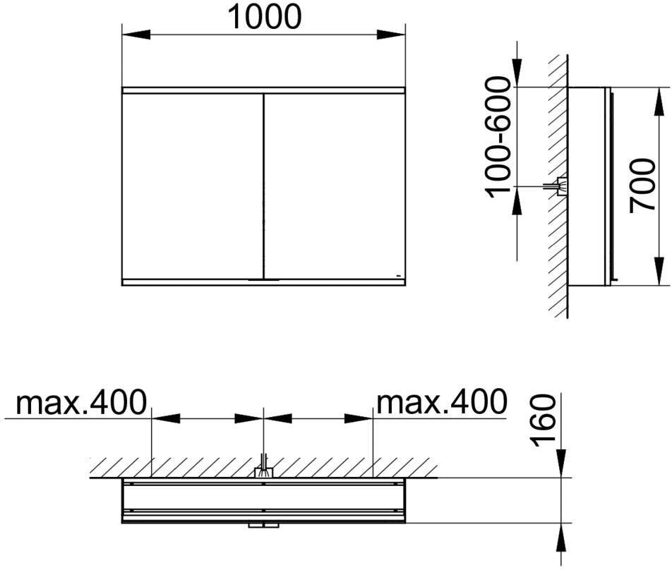 KEUCO Royal Modular 2.0 Spiegelschrank beleuchtet 600 mm mit Steckdose und USB