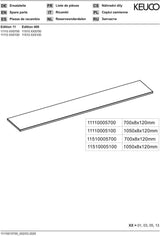 KEUCO Cristallinglas-Platte EDITION 11 ESG lose 1050x120x8 mm – Klare Ablegeplatte