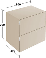 KEUCO Edition 11 Art Sideboard 400 mm mit 2 Auszügen und Beleuchtung – Weiß / Glas Weiß