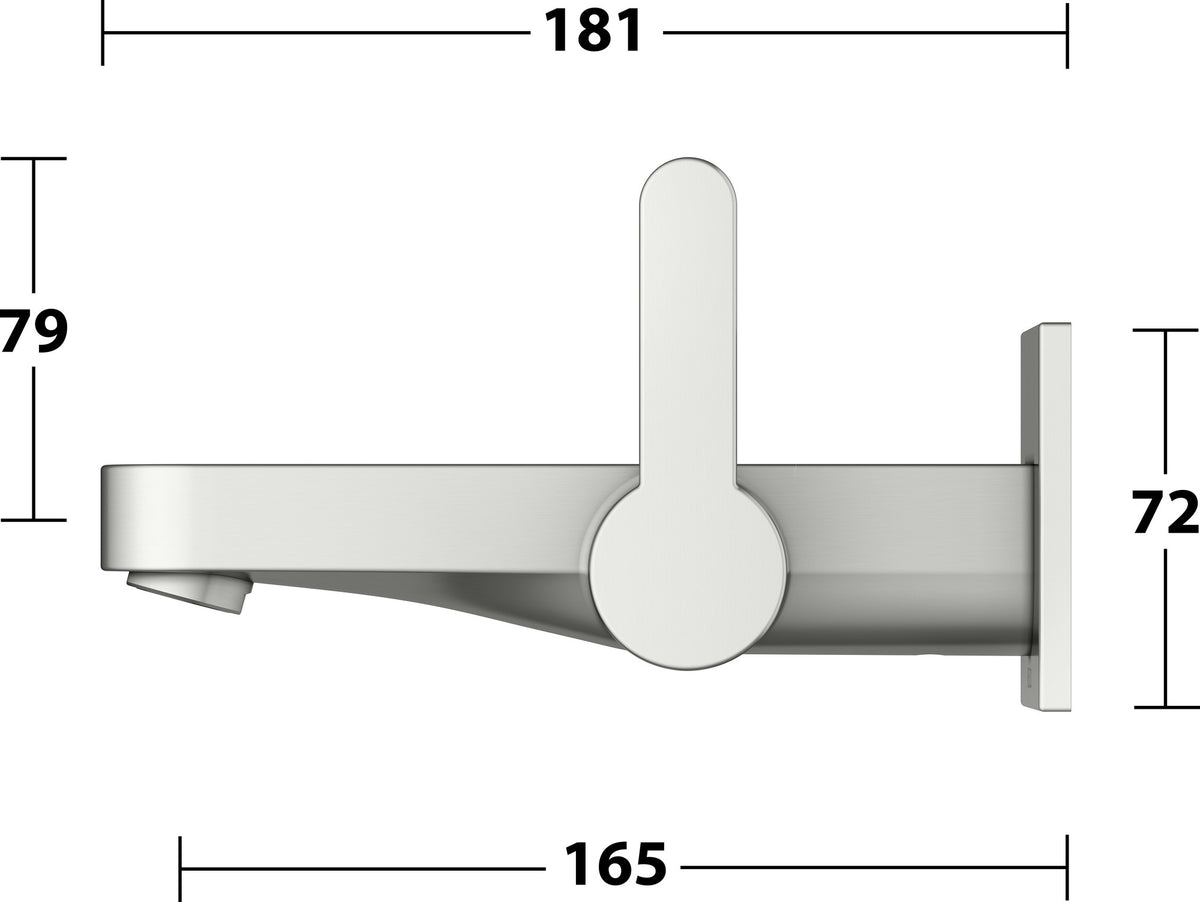 KEUCO IXMO Einhebel-Waschtischmischer Unterputz Wandmontage 187 mm Messing gebürstet
