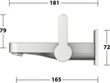 KEUCO IXMO Einhebel-Waschtischmischer Unterputz Wandmontage 187 mm Messing gebürstet