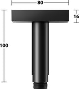 KEUCO Brausearm Edition 300 Deckenanschluss 100 mm verchromt – Eckige Form für moderne Duschen