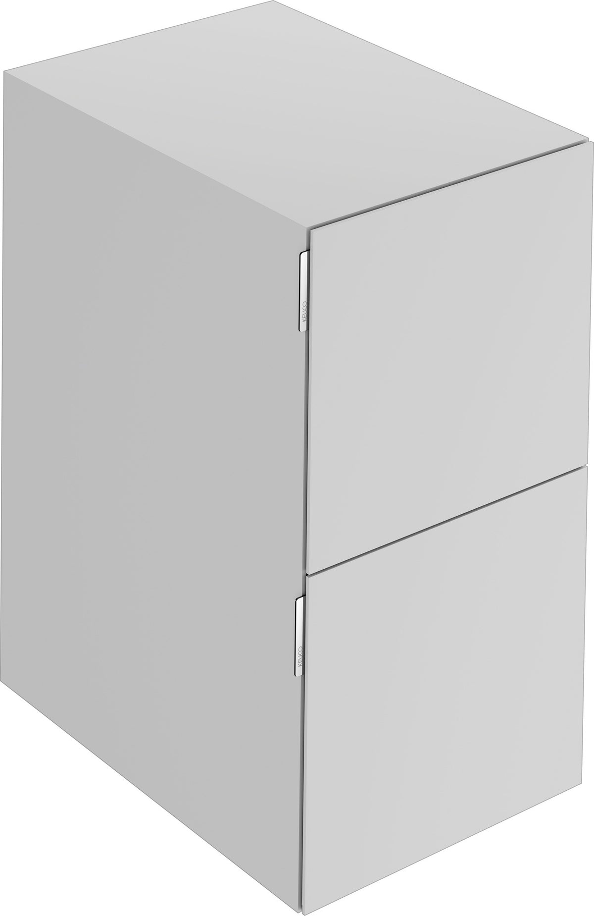 KEUCO Edition 11 Art Sideboard 400 mm mit 2 Auszügen und Beleuchtung – Weiß / Glas Weiß