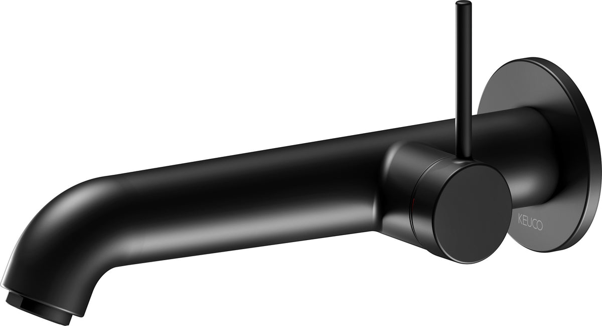 KEUCO IXMO Einhebel-Waschtischmischer Unterputz, rund, Ausladung 165 mm, schwarz matt