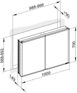 KEUCO Royal Match Spiegelschrank 650 mm – Wandeinbau, LED, 2 Türen, Touch-Dimmer