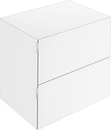 KEUCO Edition 11 Art Sideboard 400 mm mit 2 Auszügen und Beleuchtung – Weiß / Glas Weiß