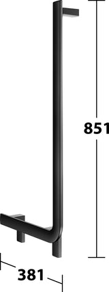 KEUCO AXESS Winkelgriff 90° rechts 400x800 mm silber-eloxiert – Barrierefreier Haltegriff