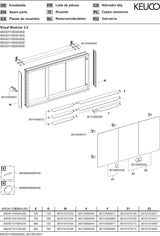 KEUCO Royal Modular 2.0 Spiegelschrank 900 mm, 3 Türen, 1 Steckdose, USB, silber-eloxiert