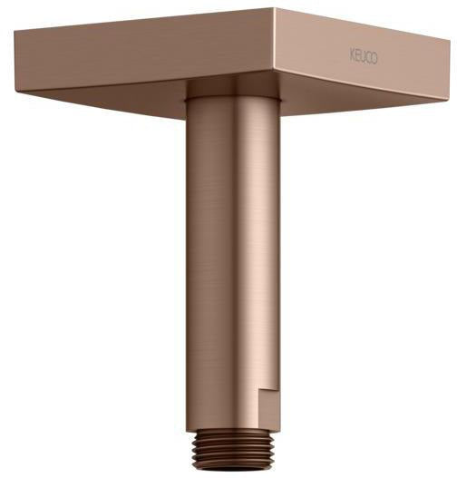 KEUCO Brausearm Edition 300 Deckenanschluss 100 mm verchromt – Eckige Form für moderne Duschen