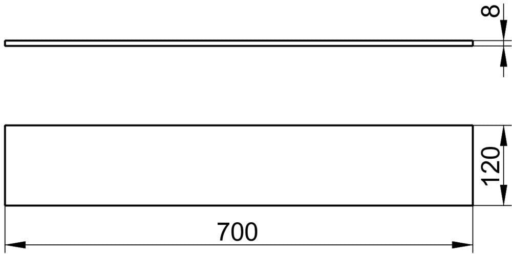 KEUCO Cristallinglas-Platte EDITION 11 ESG lose 1050x120x8 mm – Klare Ablegeplatte