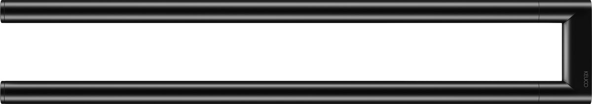 KEUCO REVA Handtuchhalter 450 mm schwarz matt – 2-armig, starr, Wandmontage