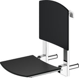 KEUCO Klappsitz zum Einhängen Care 35181 verchromt/schwarz – Wandmontage