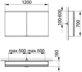 KEUCO Royal Modular 2.0 Spiegelschrank 600 mm, unbeleuchtet, Wandvorbau, silber-eloxiert