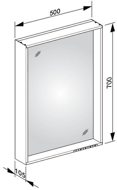 KEUCO Lichtspiegel Plan 07897 – LED-Spiegel mit Touch-Sensorik, 460 x 850 mm, silber-eloxiert