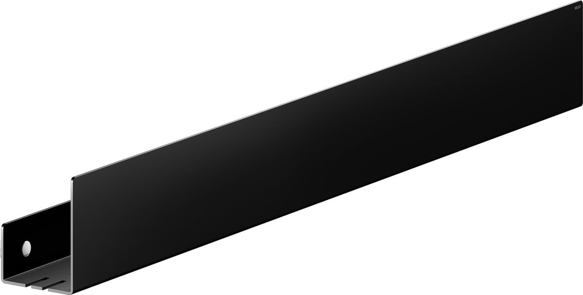 KEUCO Duschablage 24953 auf Maß – 400-600 x 120 x 90 mm, schwarz matt, Aluminium, mit Haken