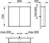 KEUCO Royal Match Spiegelschrank 650 mm – Wandeinbau, LED, 2 Türen, Touch-Dimmer