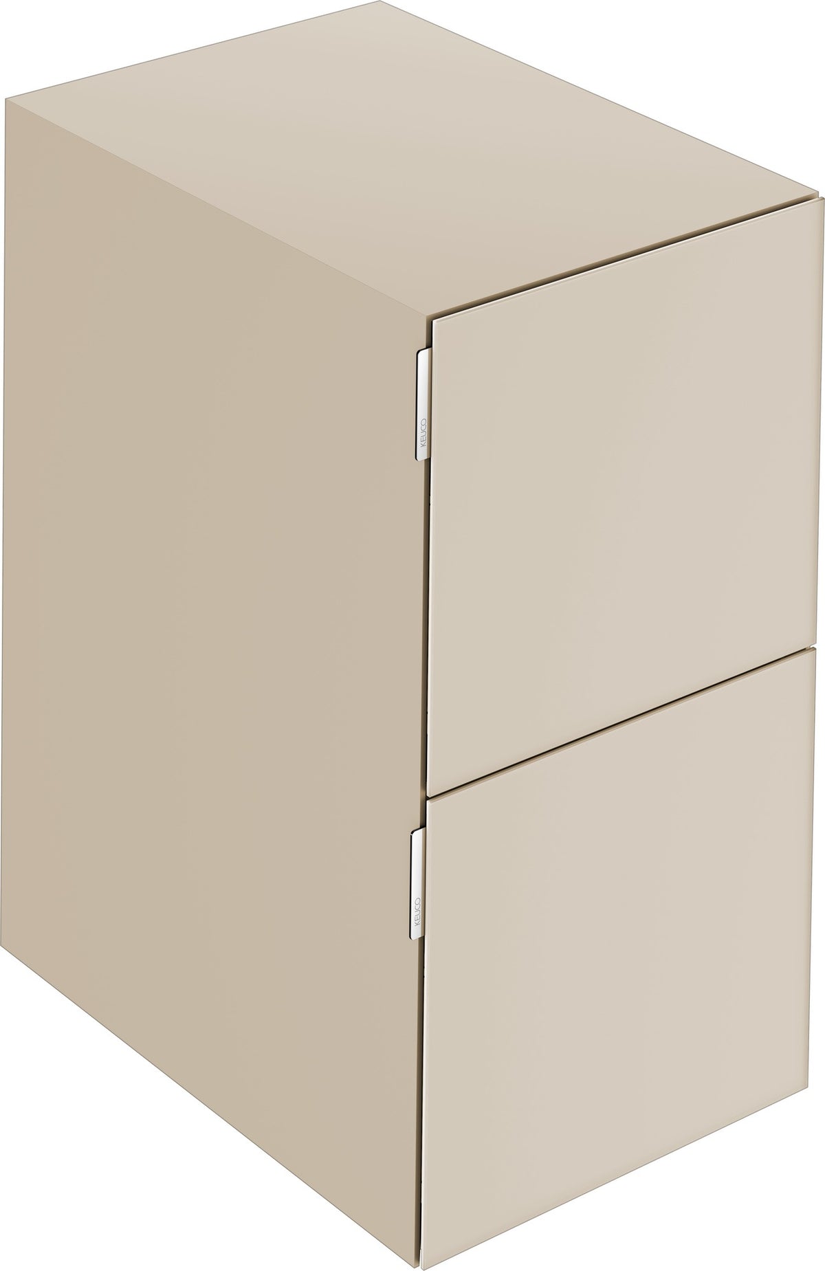 KEUCO Edition 11 Art Sideboard 400 mm mit 2 Auszügen und Beleuchtung – Weiß / Glas Weiß